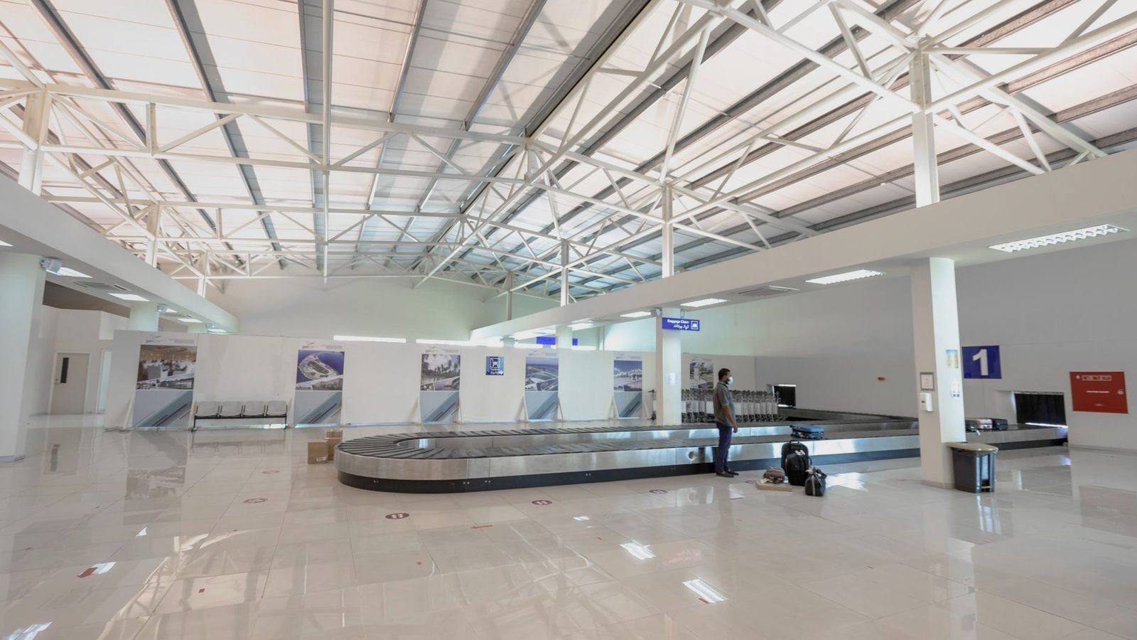 Airport terminal construction work performed under phased night scheduling